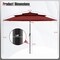 Outdoor 10 Feet Solar Umbrella with LED Lights and Adjustable Tilt for Perfect Shade